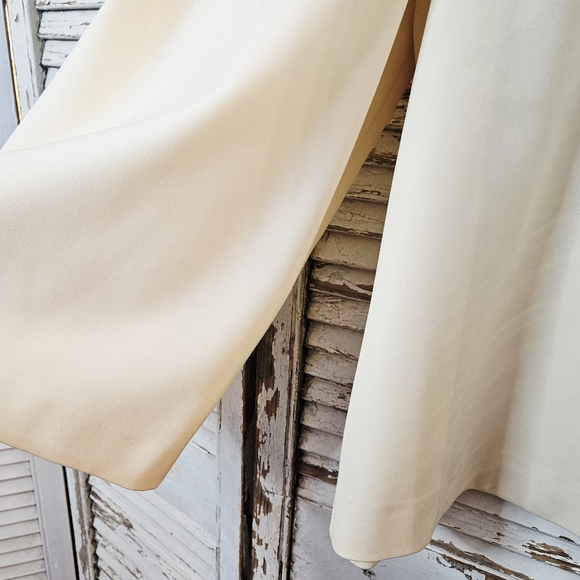 Vintage 70s Cream White Fine Wool Twill Culottes Made In France XS - Picture 6 of 15